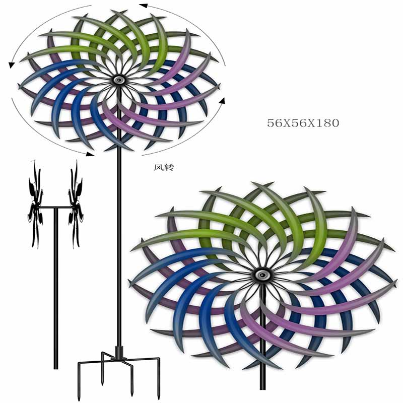 Decorative yard wind spinners